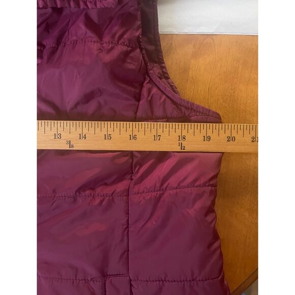 Arizona Jean Co Women's Burgundy & Black Quilted Puffer Vest Hooded Zip Size L - Picture 6 of 7